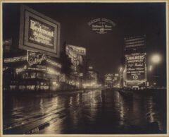 Broadway, north of West 46th Street, night view of upper part of Times Square. Autumn 1920.