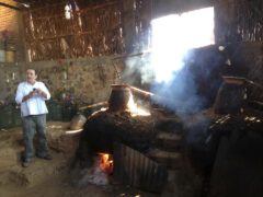 Distillation of mezcal.