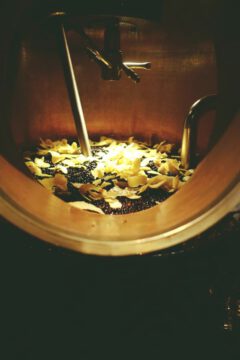 Botanicals in the still.