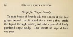 George Edwin Roberts & Henry Porter - Cups And Their Customs, 1863 - Recipe for Ginger Brandy.