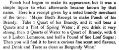 John Ashton: Social life in the reign of Queen Anne, 1882, page 202 - Major Bird's Punch.