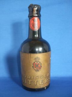 An antique bottle of Orinoco Bitters.