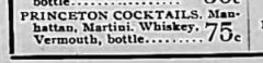 Princeton Cocktails. Richmond County Advance, 11. November 1905, page 8.