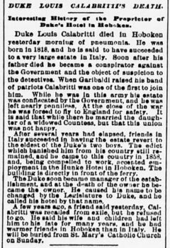 The Sun, 18. March 1886, page 2. Obituary.