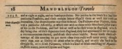 Mandelslo's Travels into the Indies, 1662, Page 18.
