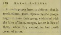 Charles Fletcher: A maritime state considered, as to the health of seamen. Dublin, 1786, page 112.