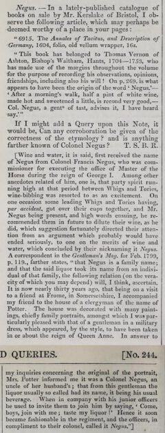 Notes and Queries. London, 1854, page 10.