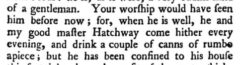 Anonymus (Tobias George Smollet): The adventures of Peregrine Pickle. Vol. 1. 1751, page 10.