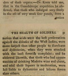 Donald Monro: Observations on the means of preserving the health of soldiers. Vol. I. 1780, page 50-51.