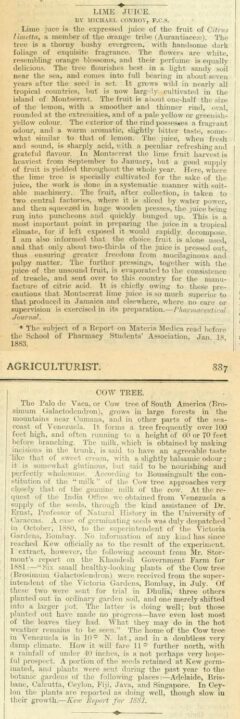 The Tropical Agriculturist. Vol. 2. 1882-1883, page 887.