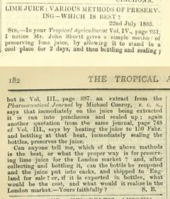The Tropical Agriculturist. Vol. 5. 1885-1886, page 181-182.