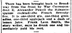 The French Seventyfive. The Washington Herald, 2. December 1915, page 10.