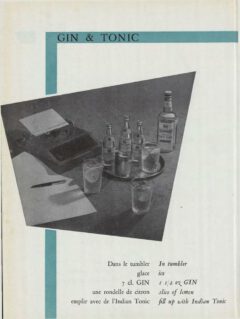 Marcel Pace: Nos Meilleures boissons. 1954. Gin & Tonic.