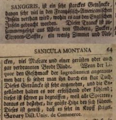 Anonymus: Allgemeine Schatz-Kammer der Kauffmannschafft. Vierdter Theil. 1742, D-L. Leipzig, 1742, column 63-64.