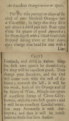 Kenelm Digby: Choice and experimented receipts. 1668, page 276-277.