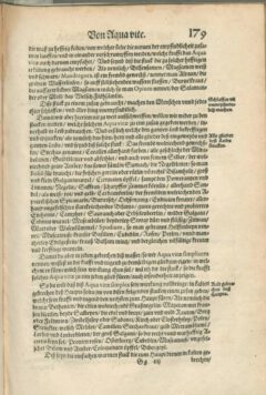 Walther Hermann Ryff: New Vollkommen Distillierbuch. 1597, page 179 (rechts).