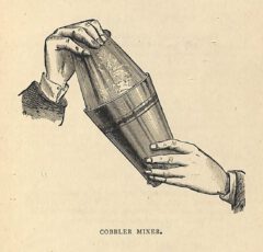 Cobbler Mixer. Charlie Paul: American and other iced drinks. 1887, page 69.