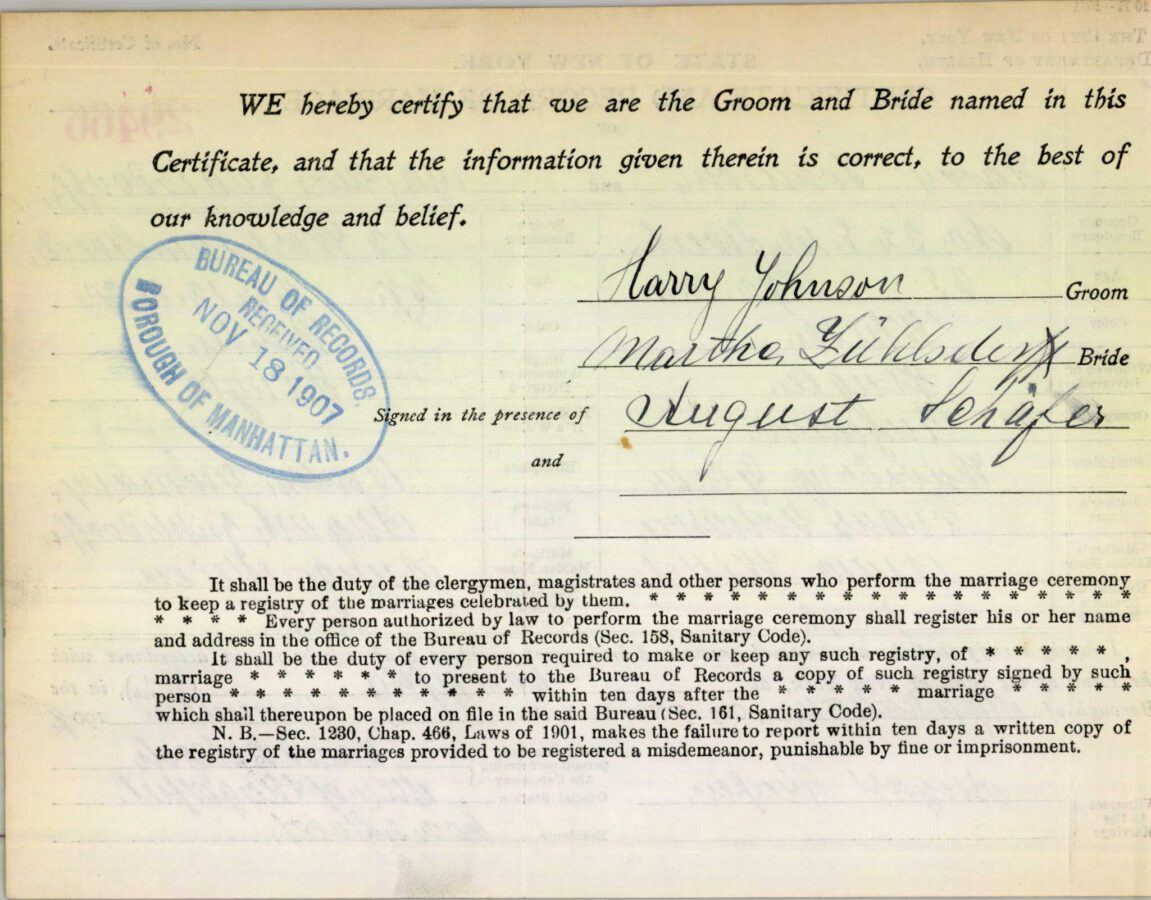 1907 - Marriage Record 2.