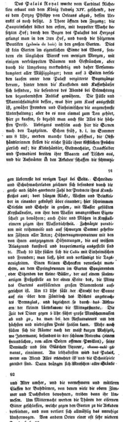 Christ. Gottfr. Dan. Stein: Reise über Aachen, Brüssel nach Paris. 1828, page 90-92.