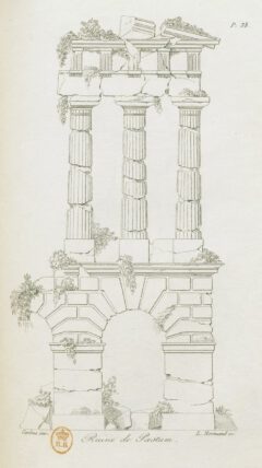 Marie-Antoine Carême: Le Pâtissier pittoresque. 4e édition. Paris, 1842, plate 38 - Ruine de Poestum.