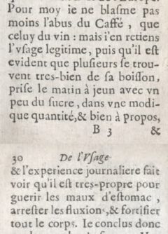 Sylvestre Dufur: De l’usage du caphé, du thé et du chocolate. 1671, page 29-30.