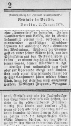 Illinois Staats-Zeitung, 27. January 1874, page 2.