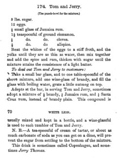 Jerry Thomas: How to Mix Drinks. 1862, page 69-70.