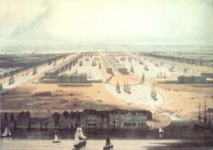A view of the proposed West India Docks and City Canal by W Daniell, 1802.