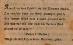 Johann Wolfgang von Goethe: Wilhelm Meisters Lehrjahre. Zweyter Band. 1795, page 7.